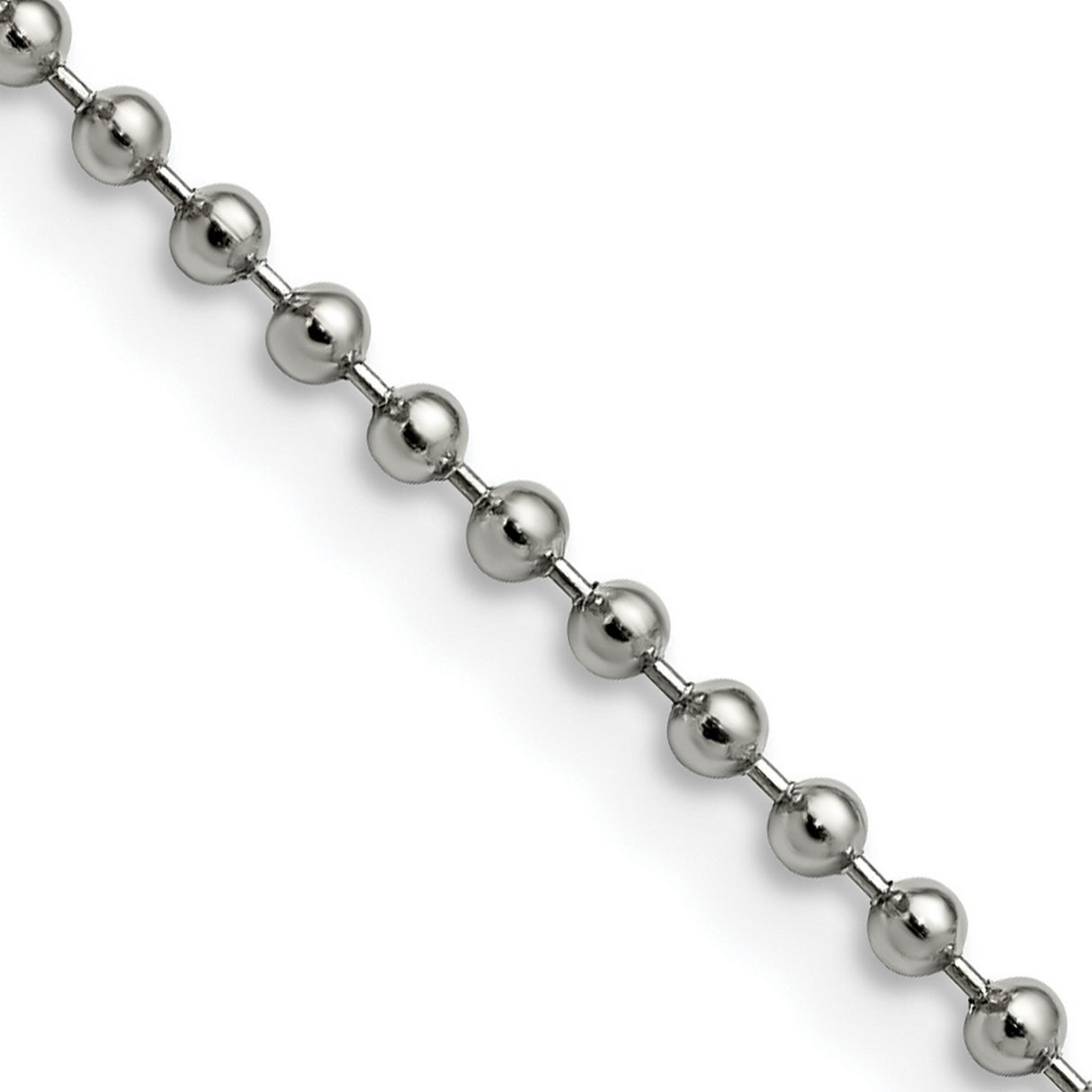 Stainless Steel 2.4 mm Polished Chain Necklace detail view