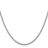 Stainless Steel 2.4 mm Rope Chain Necklace, Polished
