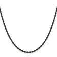Stainless Steel 2.4 mm Rope Chain Necklace, Polished