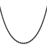 Stainless Steel 2.4 mm Rope Chain Necklace, Polished