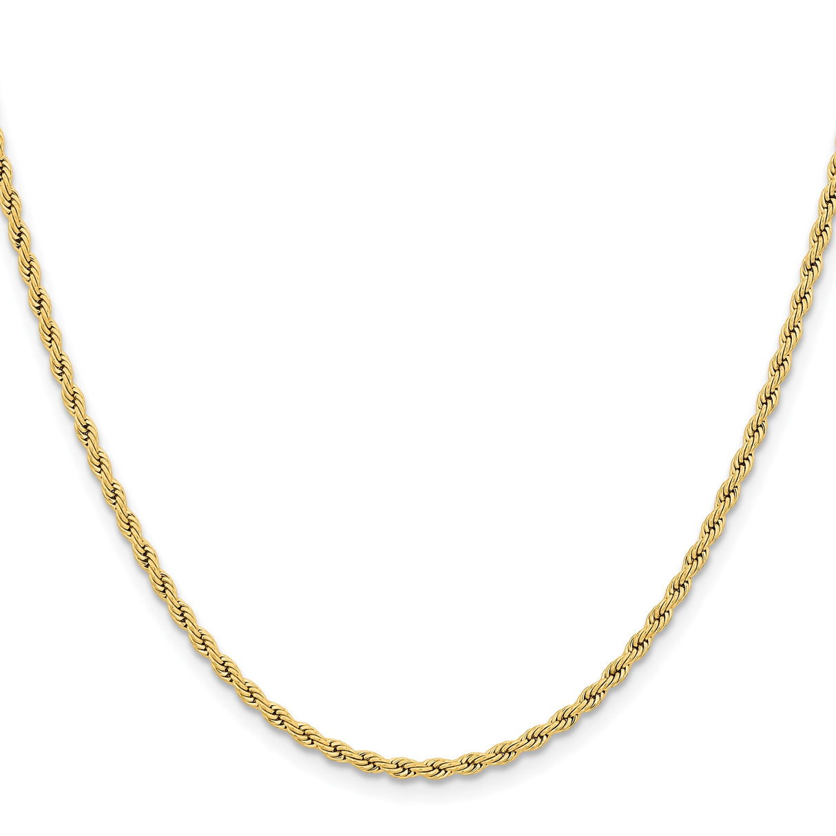Stainless Steel 2.4 mm Rope Chain Necklace, Polished