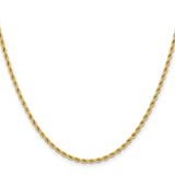 Stainless Steel 2.4 mm Rope Chain Necklace, Polished