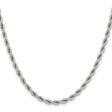 Stainless Steel 4 mm Rope Chain Necklace, Polished