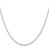 Stainless Steel 2 mm Singapore Chain Necklace, Polished