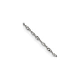 Stainless Steel 2 mm Singapore Chain Necklace, Polished detail view