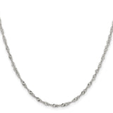 Stainless Steel 2.5 mm Singapore Chain Necklace, Polished
