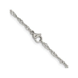 Stainless Steel 2.5 mm Singapore Chain Necklace, Polished alternate angle