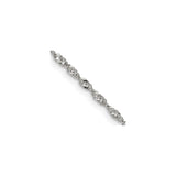Stainless Steel 2.5 mm Singapore Chain Necklace, Polished detail view