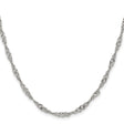 Stainless Steel 3 mm Singapore Chain Necklace, Polished