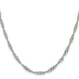 Stainless Steel 3 mm Singapore Chain Necklace, Polished