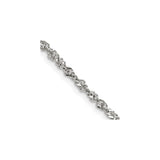 Stainless Steel 3 mm Singapore Chain Necklace, Polished detail view