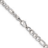 Stainless Steel 6.3 mm Figaro Chain Necklace, Polished alternate angle