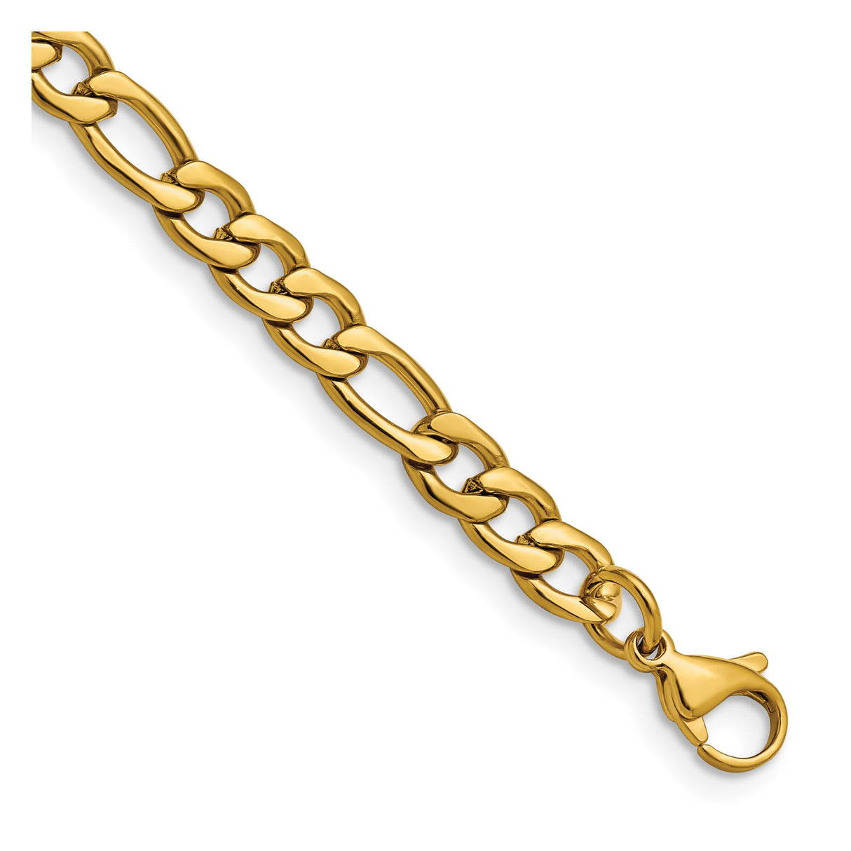 Stainless Steel 6.3 mm Figaro Chain Bracelet, Polished