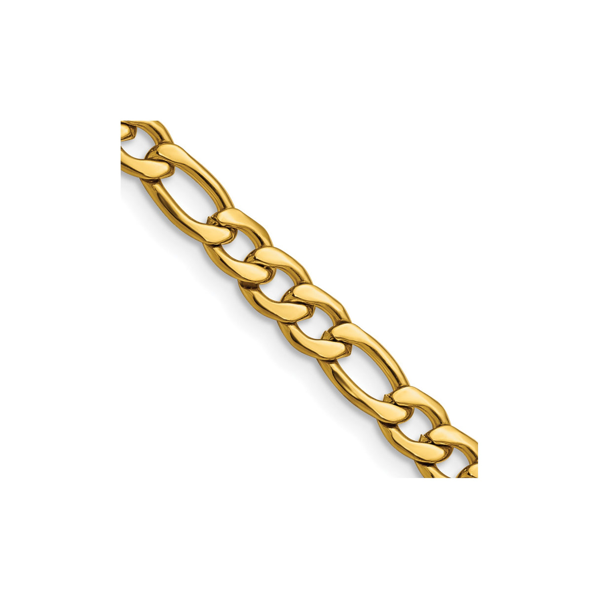 Stainless Steel 6.3 mm Figaro Chain Necklace, Polished detail view