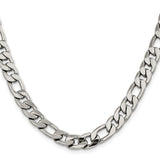 Stainless Steel 8.4 mm Figaro Chain Necklace, Polished