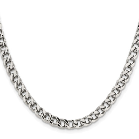 Stainless Steel 5.5 mm Franco Chain Necklace, Polished
