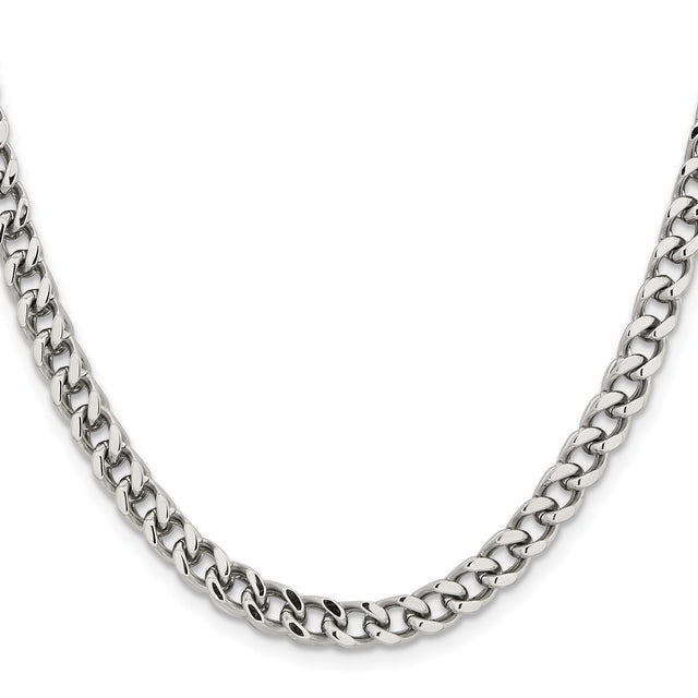 Stainless Steel 5.5 mm Franco Chain Necklace, Polished