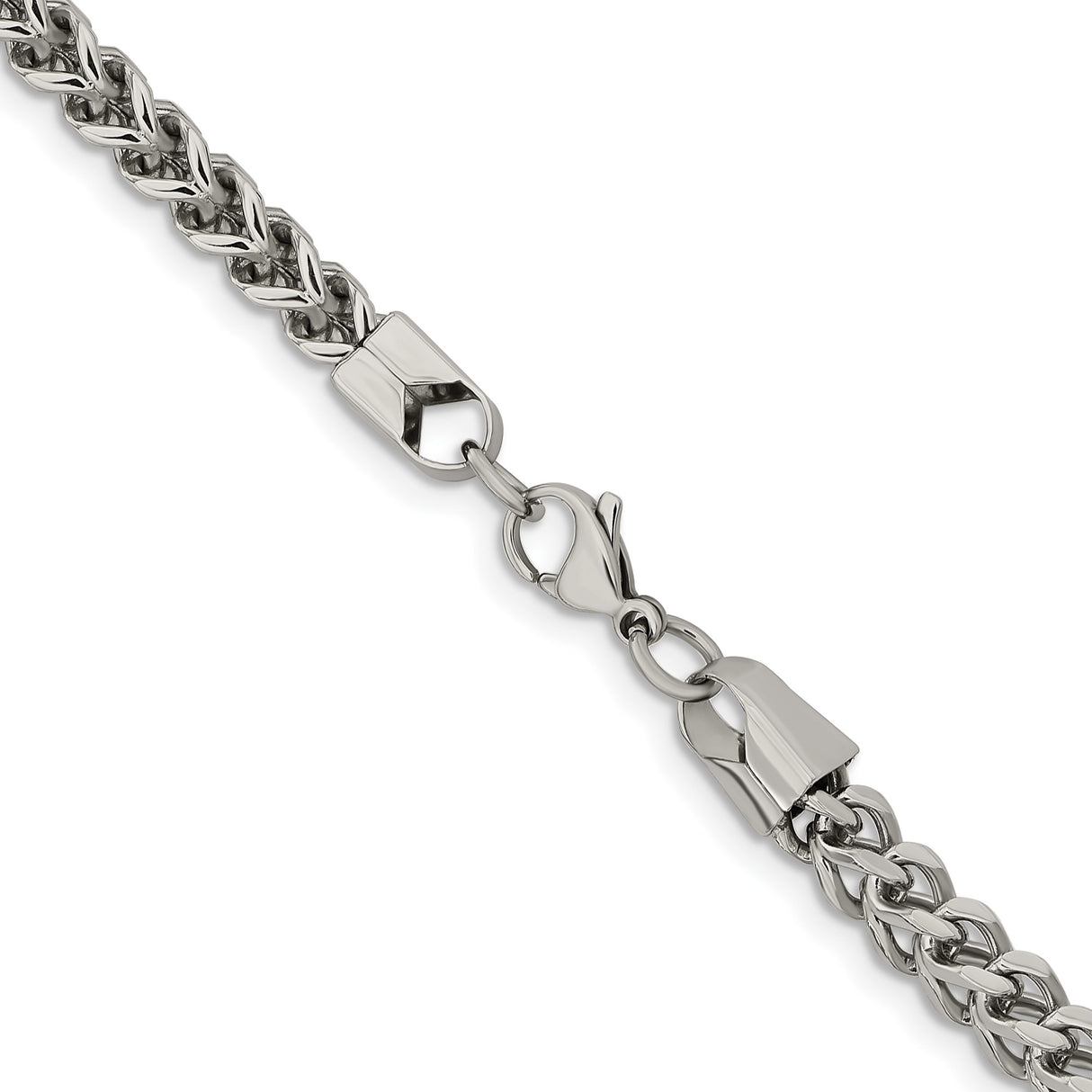 Stainless Steel 5.5 mm Franco Chain Necklace, Polished alternate angle