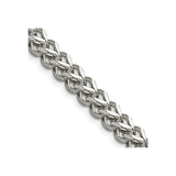 Stainless Steel 5.5 mm Franco Chain Necklace, Polished detail view