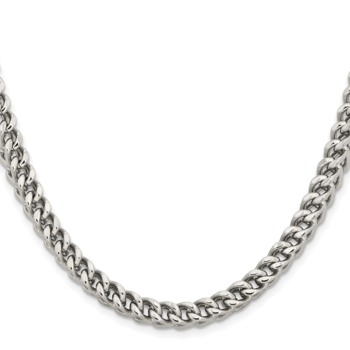 Stainless Steel 6.75 mm Franco Chain Necklace, Polished