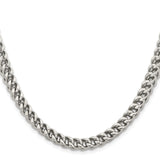 Stainless Steel 6.75 mm Franco Chain Necklace, Polished