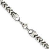 Stainless Steel 6.75 mm Franco Chain Necklace, Polished alternate angle