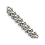 Stainless Steel 6.75 mm Franco Chain Necklace, Polished detail view