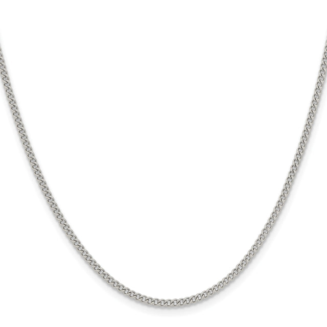 Stainless Steel 2.25 mm Curb Chain Necklace, Polished