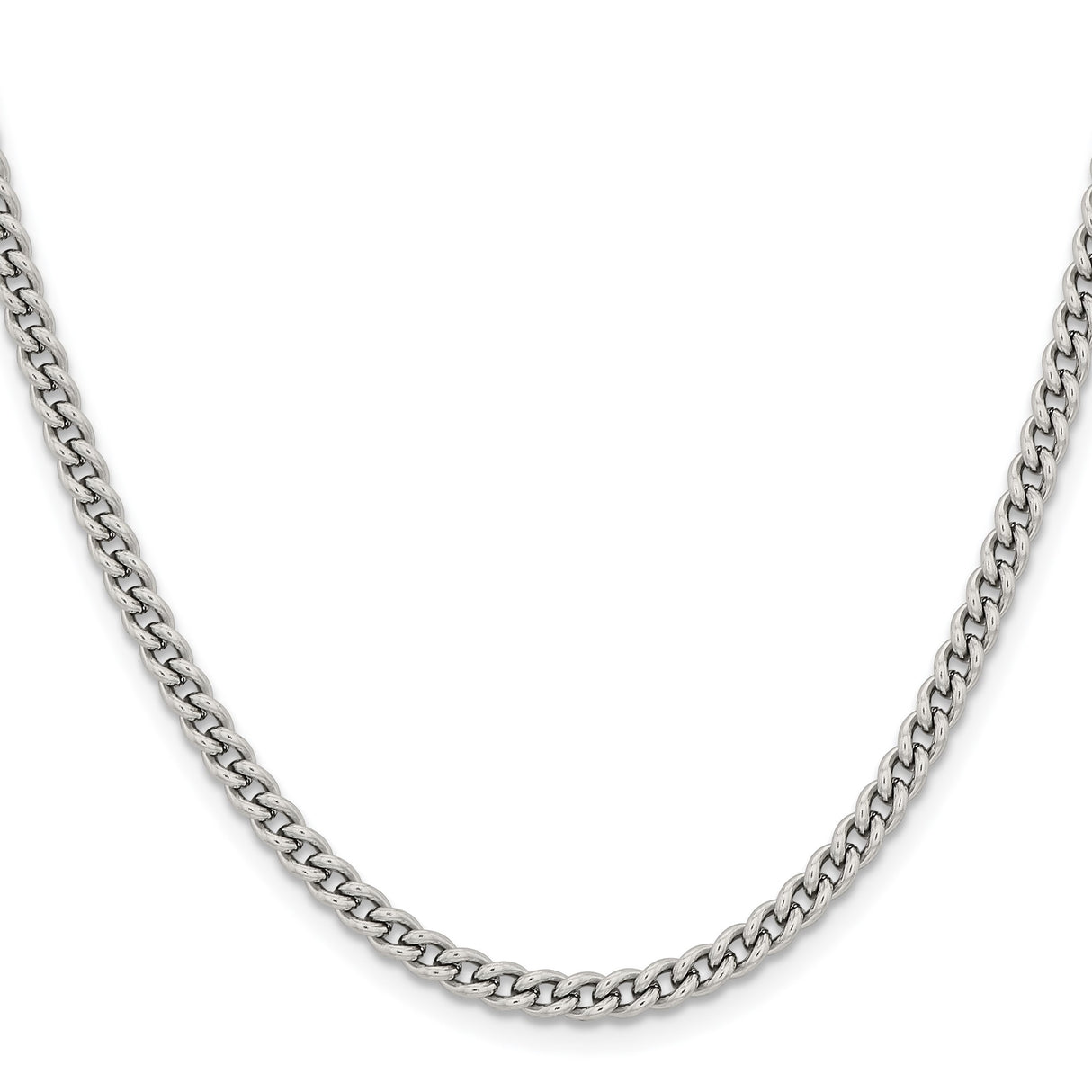 Stainless Steel 4 mm Curb Chain Necklace, Polished