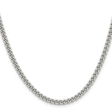 Stainless Steel 4 mm Curb Chain Necklace, Polished