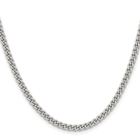 Stainless Steel 4 mm Curb Chain Necklace, Polished