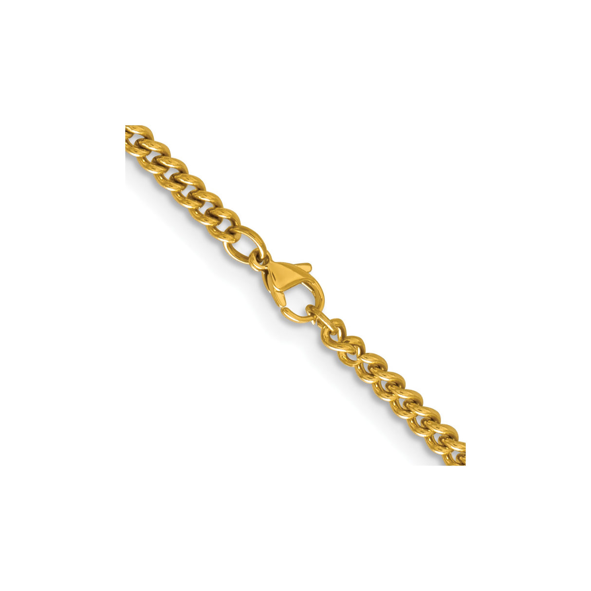Stainless Steel 4 mm Curb Chain Necklace, Polished alternate angle