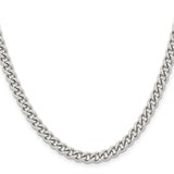 Stainless Steel 5.3 mm Curb Chain Necklace, Polished
