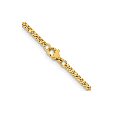 Stainless Steel 3 mm Curb Chain Necklace, Polished alternate angle