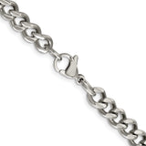 Stainless Steel 6.75 mm Curb Chain Necklace, Polished alternate angle
