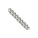 Stainless Steel 6.75 mm Curb Chain Necklace, Polished detail view