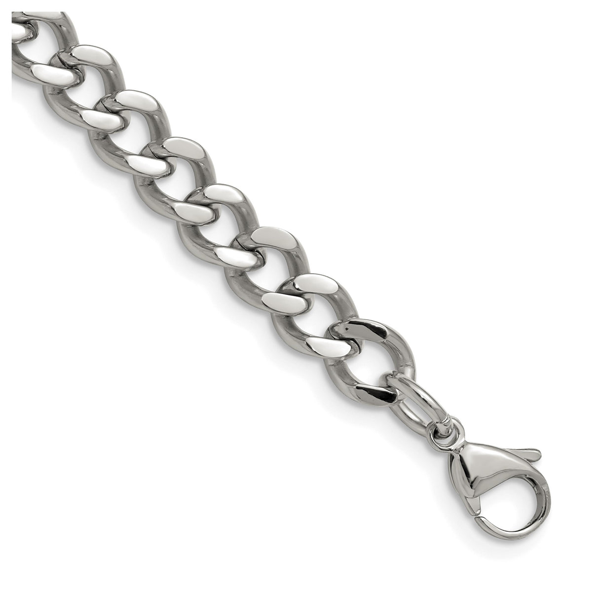 Stainless Steel 7.5 mm Curb Chain Bracelet, Polished