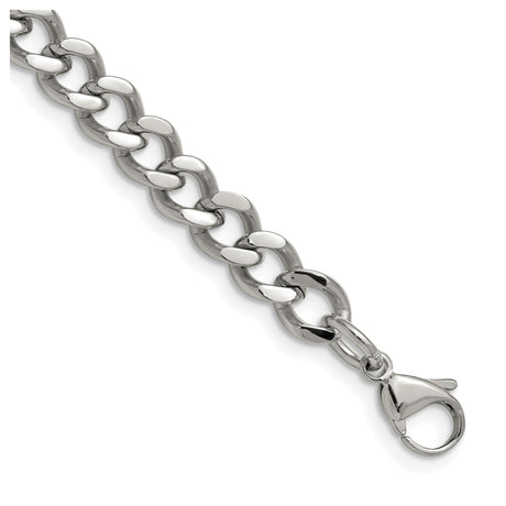 Stainless Steel 7.5 mm Curb Chain Bracelet, Polished