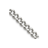 Stainless Steel 7.5 mm Curb Chain Necklace, Polished detail view