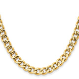 Stainless Steel 7.5 mm Curb Chain Necklace, Polished