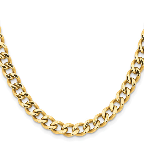 Stainless Steel 7.5 mm Curb Chain Necklace, Polished