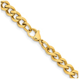 Stainless Steel 7.5 mm Curb Chain Necklace, Polished alternate angle