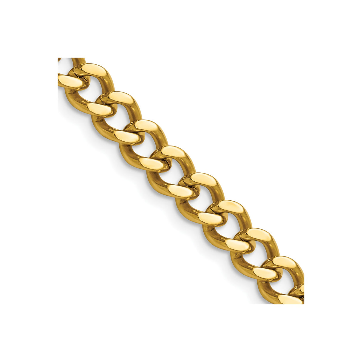 Stainless Steel 7.5 mm Curb Chain Necklace, Polished detail view
