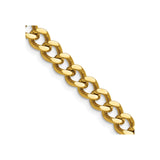 Stainless Steel 7.5 mm Curb Chain Necklace, Polished detail view