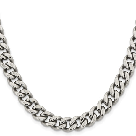 Stainless Steel 9.5 mm Curb Chain Necklace, Polished