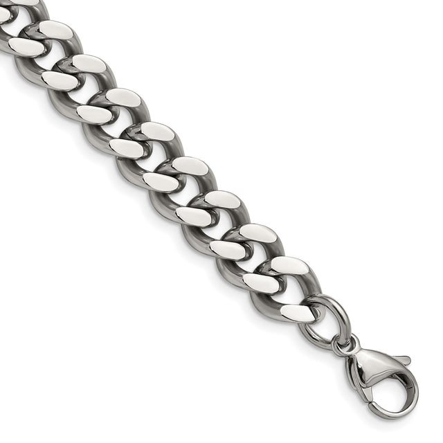 Stainless Steel 9.5 mm Curb Chain Bracelet, Polished