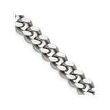 Stainless Steel 9.5 mm Curb Chain Necklace, Polished detail view