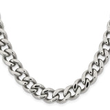 Stainless Steel 11.5 mm Curb Chain Necklace, Polished