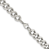 Stainless Steel 11.5 mm Curb Chain Necklace, Polished alternate angle