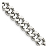 Stainless Steel 11.5 mm Curb Chain Necklace, Polished detail view